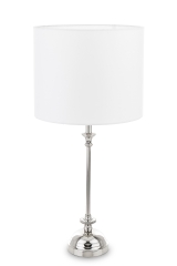 Lampa srebrna z białym abażurem 145762 Art-Pol