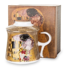 Kubek z Zaparzaczem Pocałunek Gustav Klimt porcelana 85380 Art-Pol
