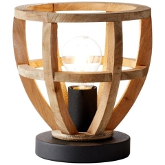 Matrix Nature lampa stołowa 1 płom. klosz drewno Brilliant 92808/66