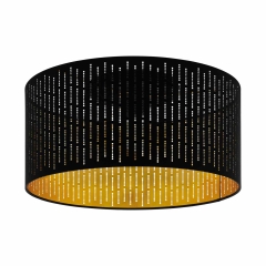 Varillas Lampa plafon z abażurem 1 płom. Ø 47,5cm czarna/złota EGLO 98311