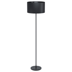 MASERLO Lampa stojąca z abażurem 1 płom. Ø 38cm H 151cm czarna EGLO 99046