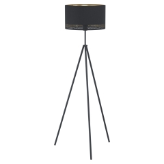 ESTEPERRA Lampa stojąca z abażurem 1 płom. czarna/złota EGLO 99279