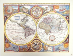 Mapa Świata Retro - John Speed, 1651 r. M1651