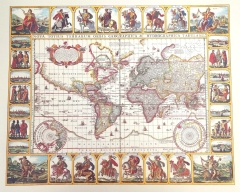 Historyczna Mapa Świata - Nova Totius Terrarum reprint - N. I. Piscator, 1652 r. M1652            