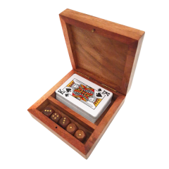 Talia kart i kości w pudełku drewnianym - DNU-010
