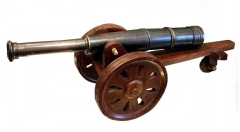 Brass telescope - in the form of a cannon barrel on a trailer - antique finish TEL-0010 GiftDeco