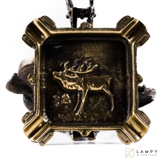 Square ashtray with deer - Brass