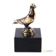 Pigeon figurine on a marble base, Brass