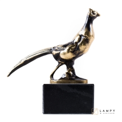 Pheasant figurine on a marble base, Brass