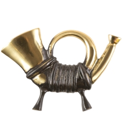Postal trumpet small version bas-relief Brass
