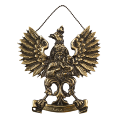 A large eagle emblem with the image of Our Lady of Częstochowa, Brass