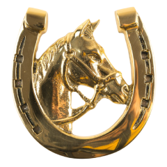 Horseshoe with a horse. Polish. Brass MAR35