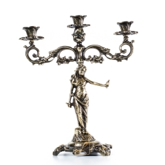 Candlestick LADY 3 arms No.197, Brass