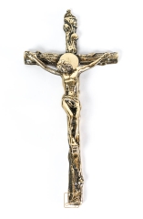 Hanging cross with crucifix, Brass No. 104