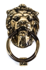 Door knocker LION mane, handle, Brass