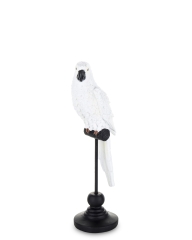 Figurka Papuga biała na czarnej podstawie 123132 Art-Pol