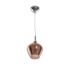 Amber Milano 1 flame chrome/copper pendant lamp Azzardo AZ3077