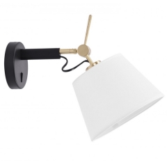 ZYTA WALL XS Wall lamp with lampshade black/white Azzardo AZ4187