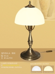 Lampa stołowa 1 płom. Sevilla klosz alabaster Ø 22cm biały krem B1 ICARO