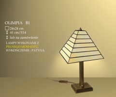 Table lamp 1 flame. Olimpia stained glass lampshade 24cm beige B1 ICARO