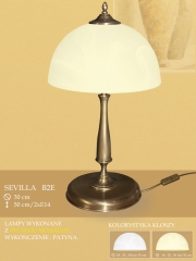 Lampa stołowa 2 płom. Sevilla klosz alabaster Ø 30cm biały krem B2 ICARO