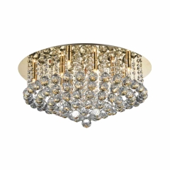 Bolla 58 Crystal plafond lamp 10 flame gold Azzardo AZ3084