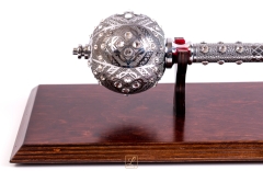 Hetman's mace from the turn of the 17th and 18th century set with Swarovski crystals + stand - replica