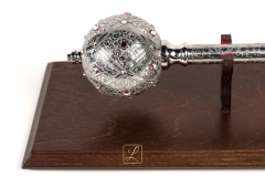 Hetman's mace from the turn of the seventeenth and eighteenth, set with Swarovski crystals + stand - replica
