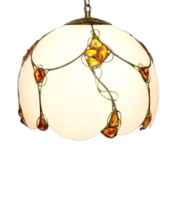 1-flame glass pendant lamp with amber G9-W