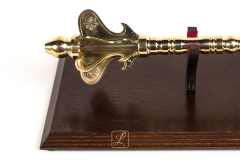 Brass mace on a wooden base. Exclusive gift