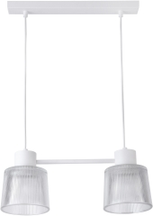 Dast 2 Lampa wisząca belka 2xE27 biała szkło transparentne Sigma 31941