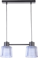 Dast 2 Lampa wisząca belka 2xE27 czarna szkło niebieskie Sigma 31940