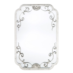 Lustro Prostokąt z ornamentem szkło tworzywo srebrny 143928 Art-pol
