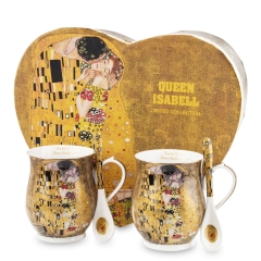 Komplet Dwóch Kubków Pocałunek Gustav Klimt porcelana 350ml 144418 Art-Pol