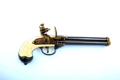 Golden Italian three-barrel rocker gun 1680 Denix 1016L - replica