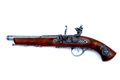 19th century French rock pistol Denix 1127G silver version - replica