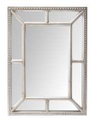 Lustro w ozdobnej ramie  100x75x3,5 cm tafla 65,5x40 cm drewno szkło srebrny 135034 Art-Pol