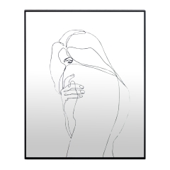 Lustro z wizerunkiem Kobiety szkło metal czarny 143929 Art-pol