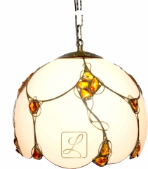 1-flame glass pendant lamp with amber G10-W