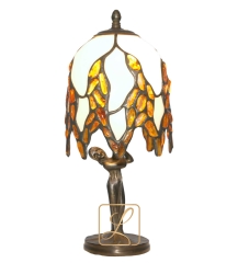 Small glass wisteria lamp Amber G1-M SEE VIDEO!