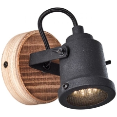 Inge lampa kinkiet regulowany 1 płom. ciemne drewno/czarny  Brilliant HK18995S76