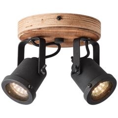 Inge lampa plafon regulowany 2 płom. ciemne drewno/czarny Brilliant HK18997S76