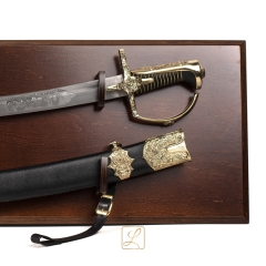 Hussar saber of the 17th century with scabbard, forged blade, hardened + hanging table included