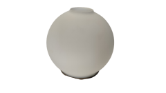 Klosz kula otwarta z ramką w patynie szkło biały mat E27