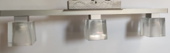 Lampa belka 3 płomienna Cordo srebrna kostki mrożone E14 Icaro