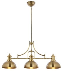 Platino lampa wisząca 3 płom. złota satyna Jupiter 1790