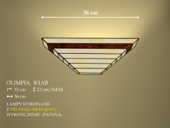 Wall lamp 2 fl. Olimpia stained glass lampshade beige and brown K1ADB ICARO