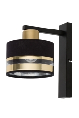 PRO lampa kinkiet z abażurem E27 czarna/złota Sigma 32153