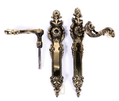 HAMBURG door handles, wide handle, elegant sign. Brass, Polish product