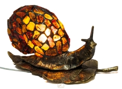 Snail decorative lamp Amber B13. Baltic amber